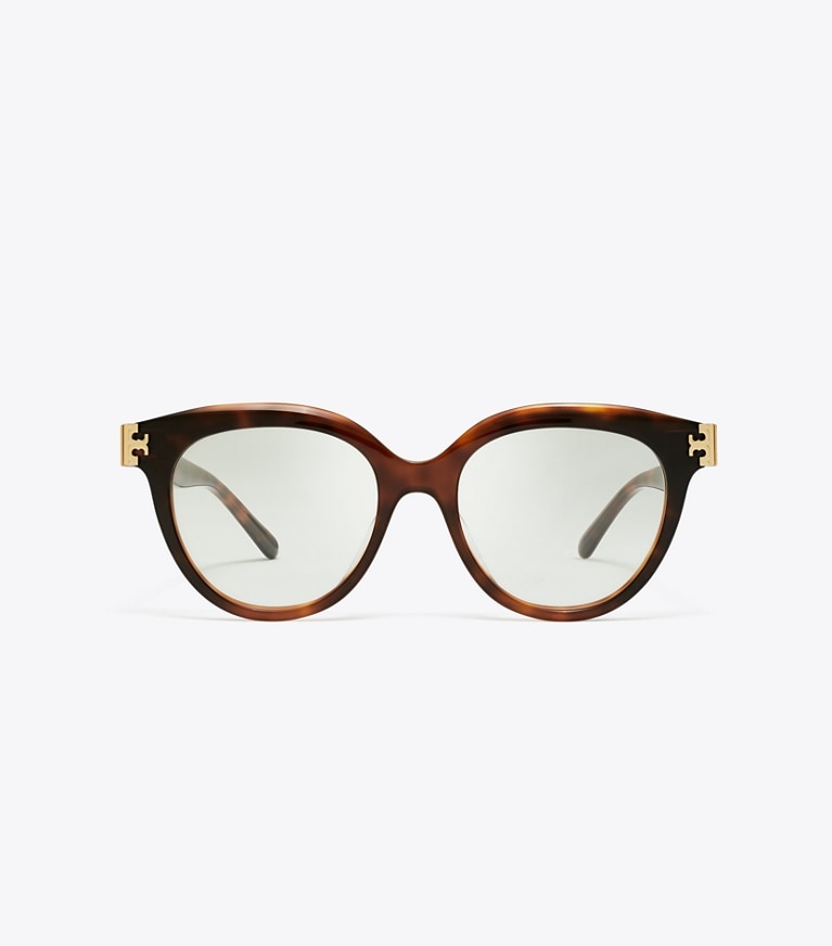 Tory Burch designer sunglasses & eyewear Eleanor Round Eyeglasses in GRADIENT TORTOISE front