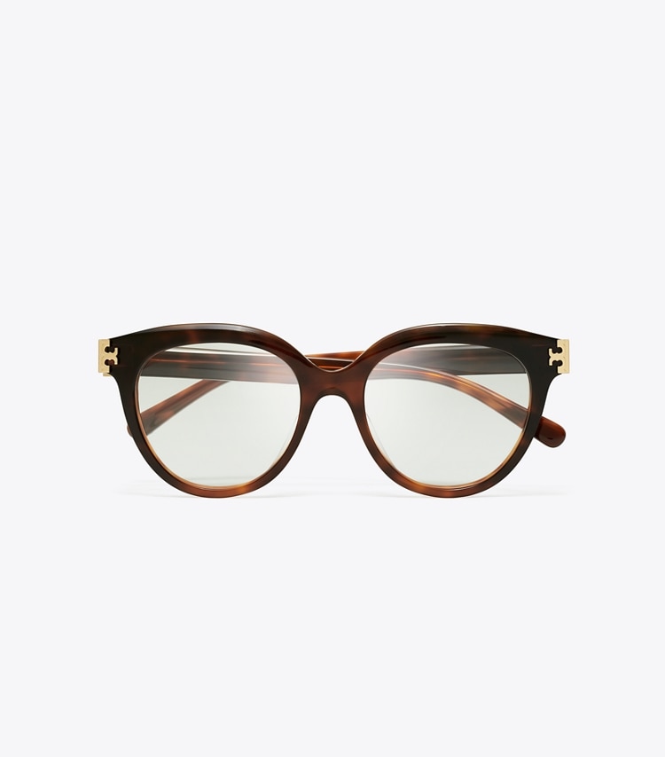 Tory Burch designer sunglasses & eyewear Eleanor Round Eyeglasses in GRADIENT TORTOISE overhead
