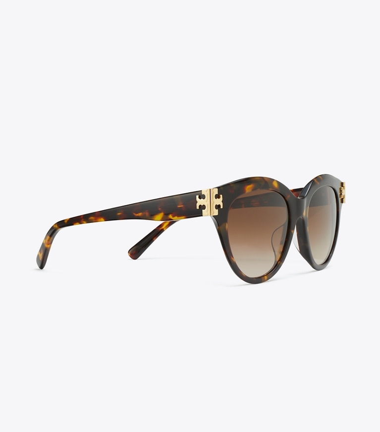 Tory Burch designer サングラス＆アイウェア エレノア パントスサングラス in DARK TORTOISE/BROWN GRADIENT front