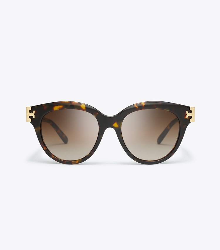 Tory Burch designer サングラス＆アイウェア エレノア パントスサングラス in DARK TORTOISE/BROWN GRADIENT front