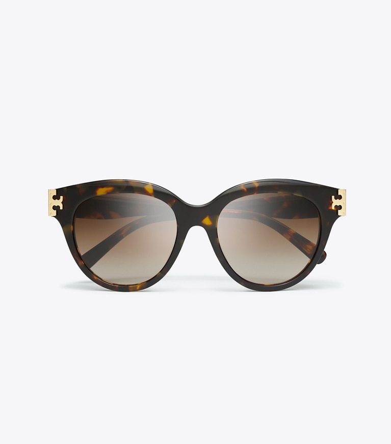 Tory Burch designer サングラス＆アイウェア エレノア パントスサングラス in DARK TORTOISE/BROWN GRADIENT front