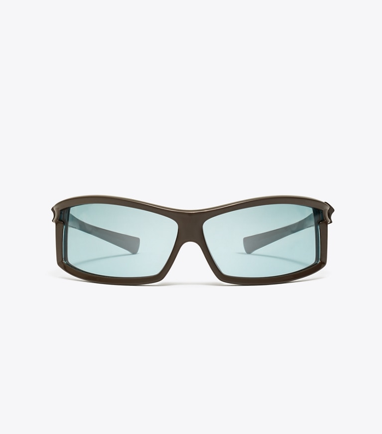 Tory Burch designer sunglasses & eyewear Eleanor Runway Sunglasses in BROWN/LIGHT BLUE front
