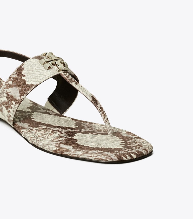 Tory Burch designer sandals Eleanor Sandal in GRANITE ROCCIA / GOLD angle