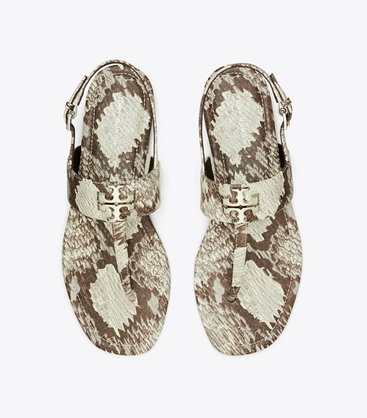 Tory Burch designer sandals Eleanor Sandal in GRANITE ROCCIA / GOLD overhead