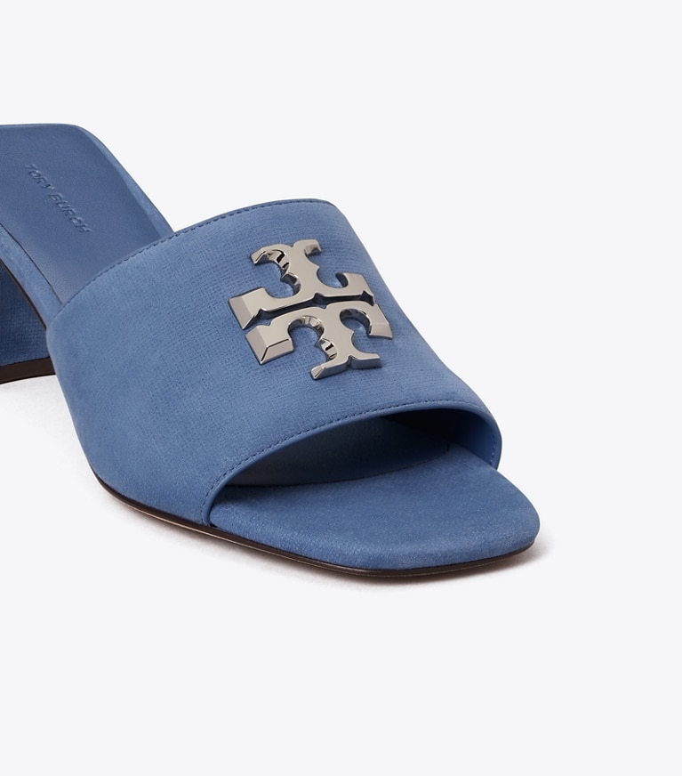 Tory Burch designer sandalen Eleanor Sandalette in SOFT BLUE / SILVER detail