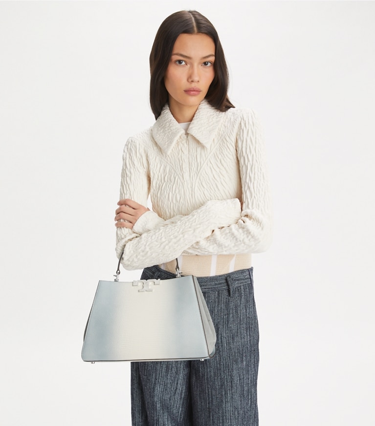 Tory Burch designer satchels Eleanor Satchel in Blanc angle