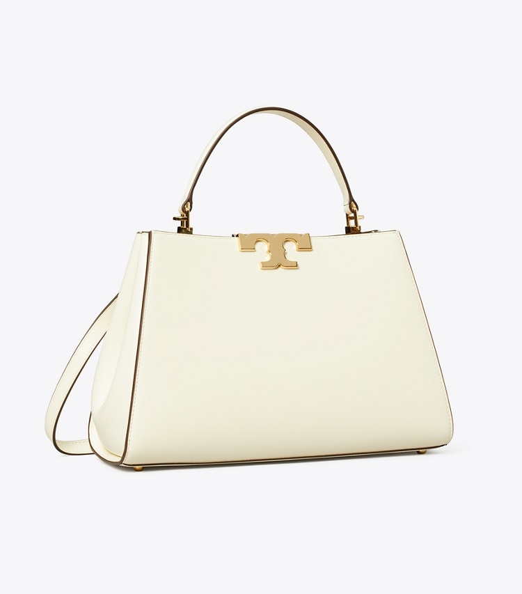 Tory Burch designer satchels Eleanor Satchel in Warm White angle