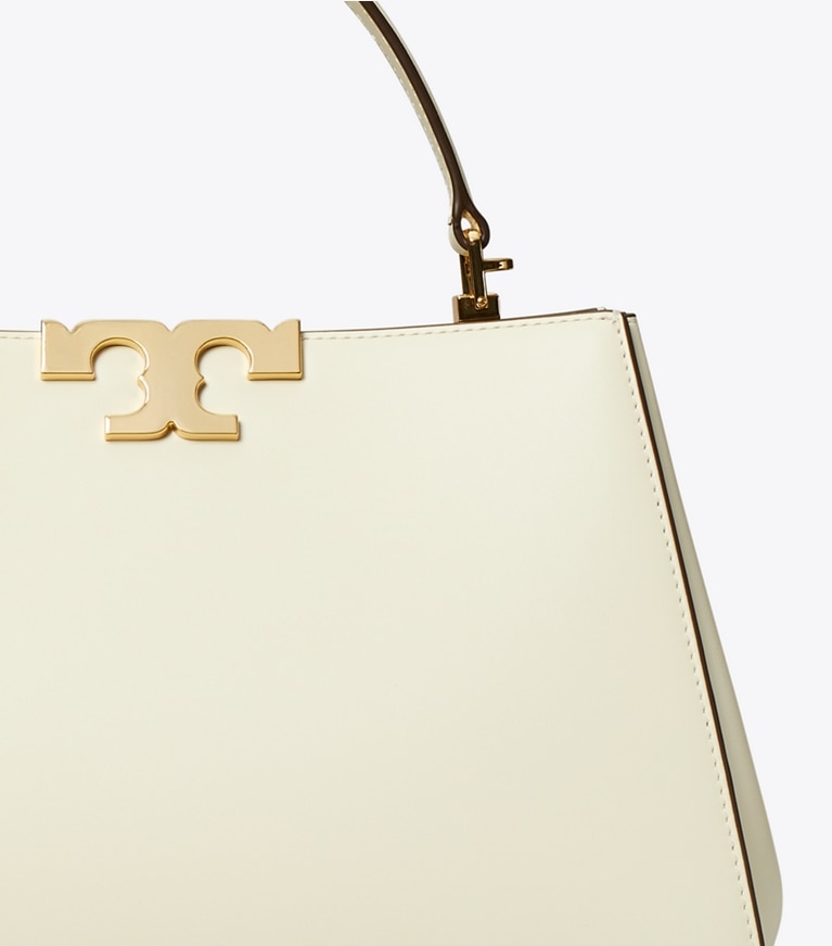 Tory Burch designer satchels Eleanor Satchel in Warm White angle