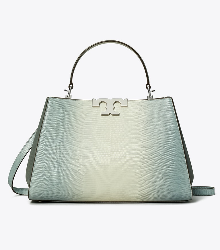 Tory Burch designer satchels Eleanor Satchel in Blanc angle