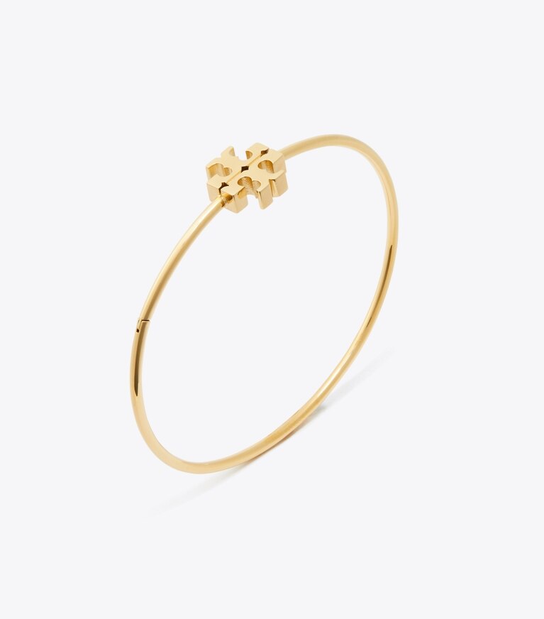 Tory Burch designer armbänder Eleanor Scharnierarmspange in Tory Gold front