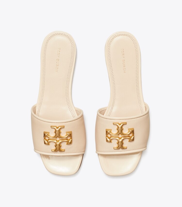 Tory Burch designer sandals Eleanor Slide, Wide in New Cream overhead