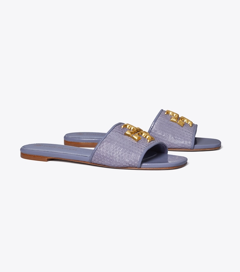 Tory Burch designer sandals Eleanor Slide in Dark Lotus angle