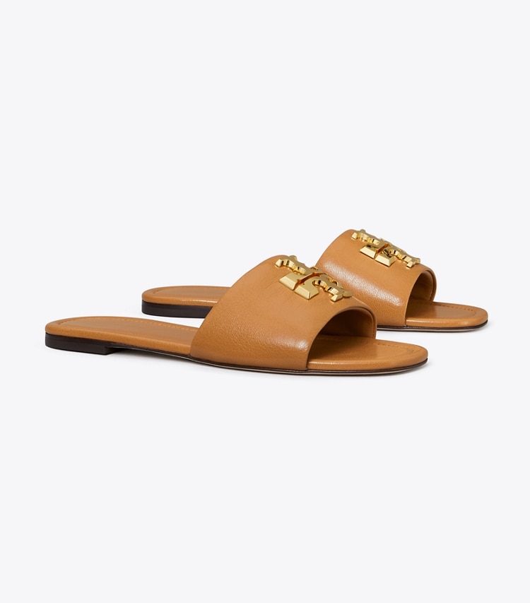 Tory Burch designer sandals Eleanor Slide in CARAMEL CORN angle