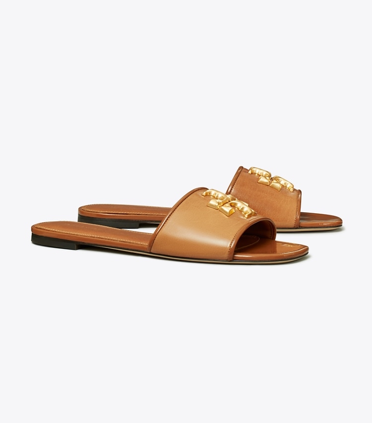 Tory Burch designer sandals Eleanor Slide in BOURBON angle