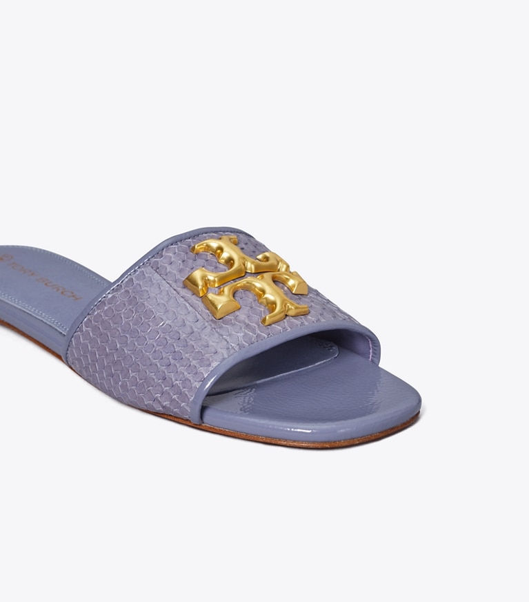 Tory Burch designer sandals Eleanor Slide in Dark Lotus angle