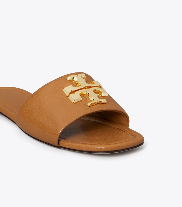 Tory Burch designer sandals Eleanor Slide in CARAMEL CORN angle