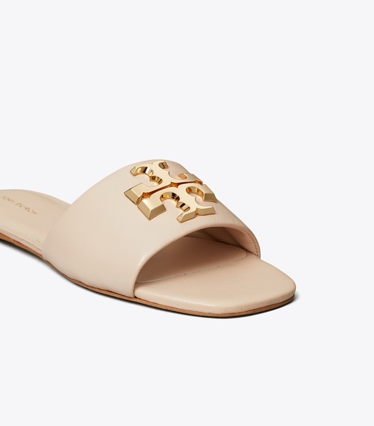 Tory Burch designer sandals Eleanor Slide in ROSE PINK / GOLD angle