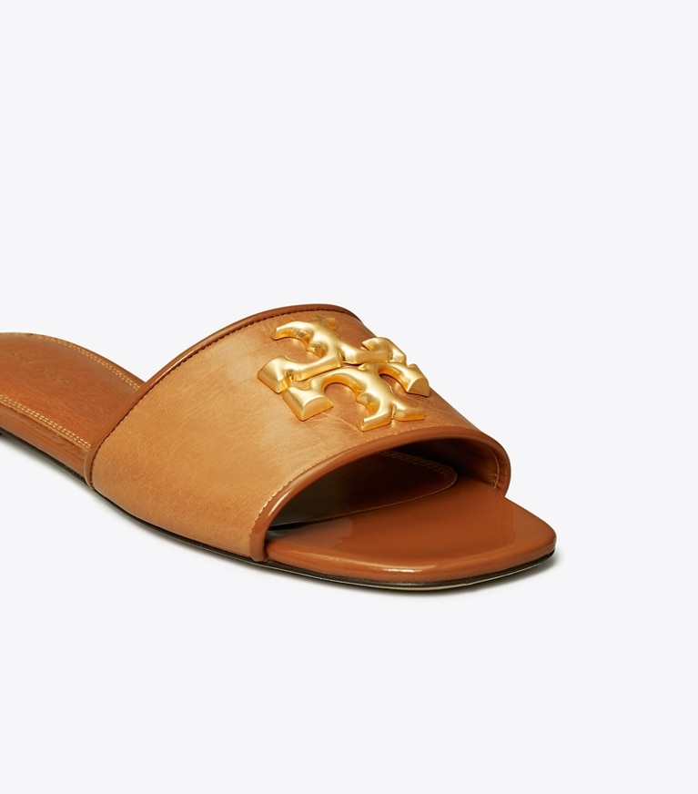 Tory Burch designer sandals Eleanor Slide in BOURBON angle