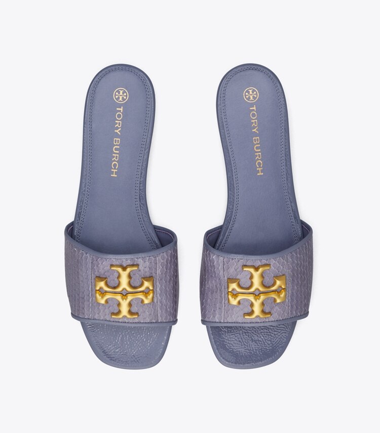 Tory Burch designer sandals Eleanor Slide in Dark Lotus overhead