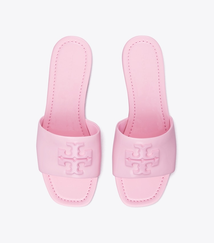 Tory Burch designer sandals Eleanor Slide in PETUNIA overhead
