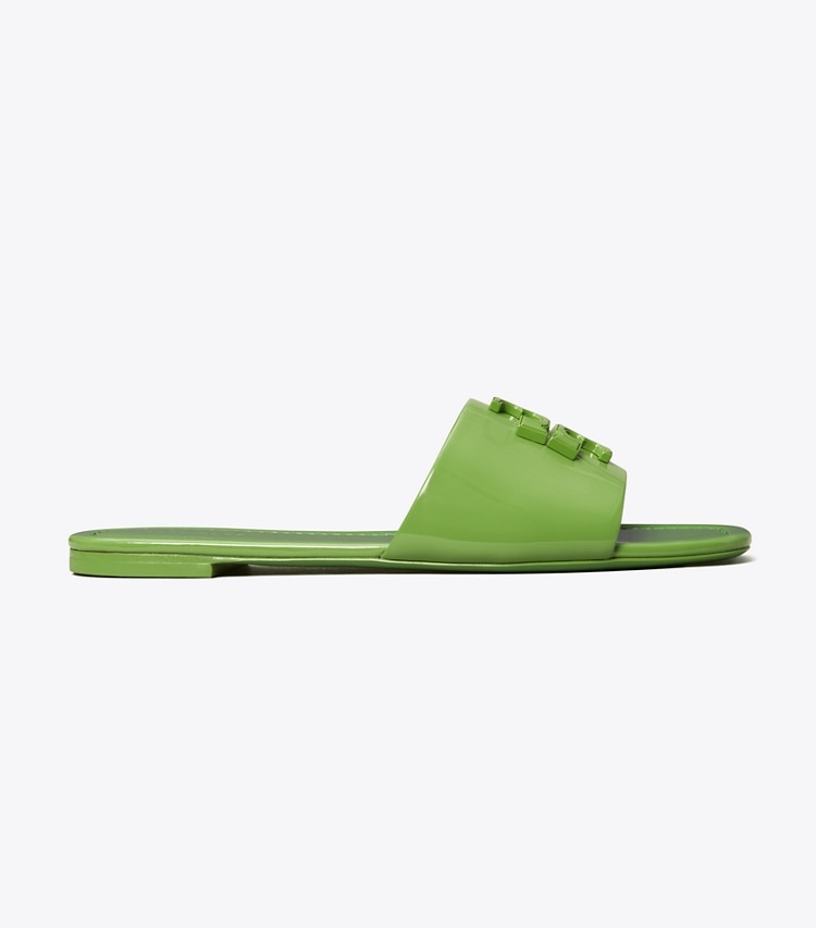 Tory Burch designer sandals Eleanor Slide in PERIDOT side