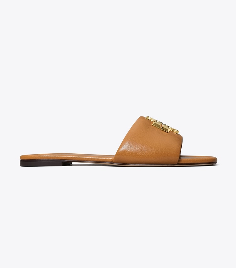 Tory Burch designer sandals Eleanor Slide in CARAMEL CORN side