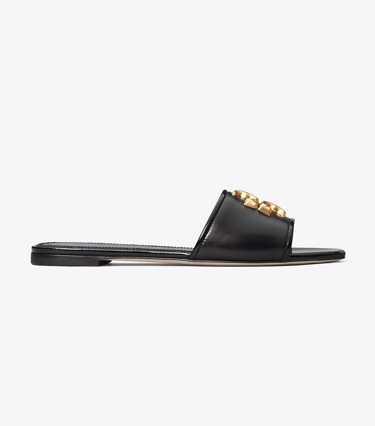 Tory Burch designer sandalen Eleanor Slide in PERFECT BLACK side