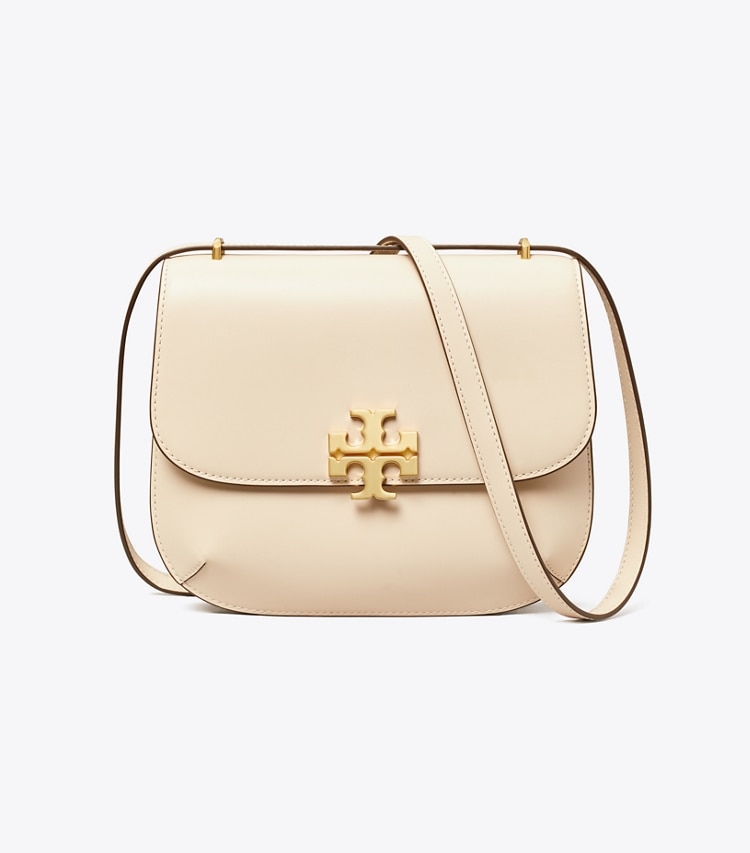 Tory Burch designer shoulder bags Eleanor Slim Saddlebag in New Cream front