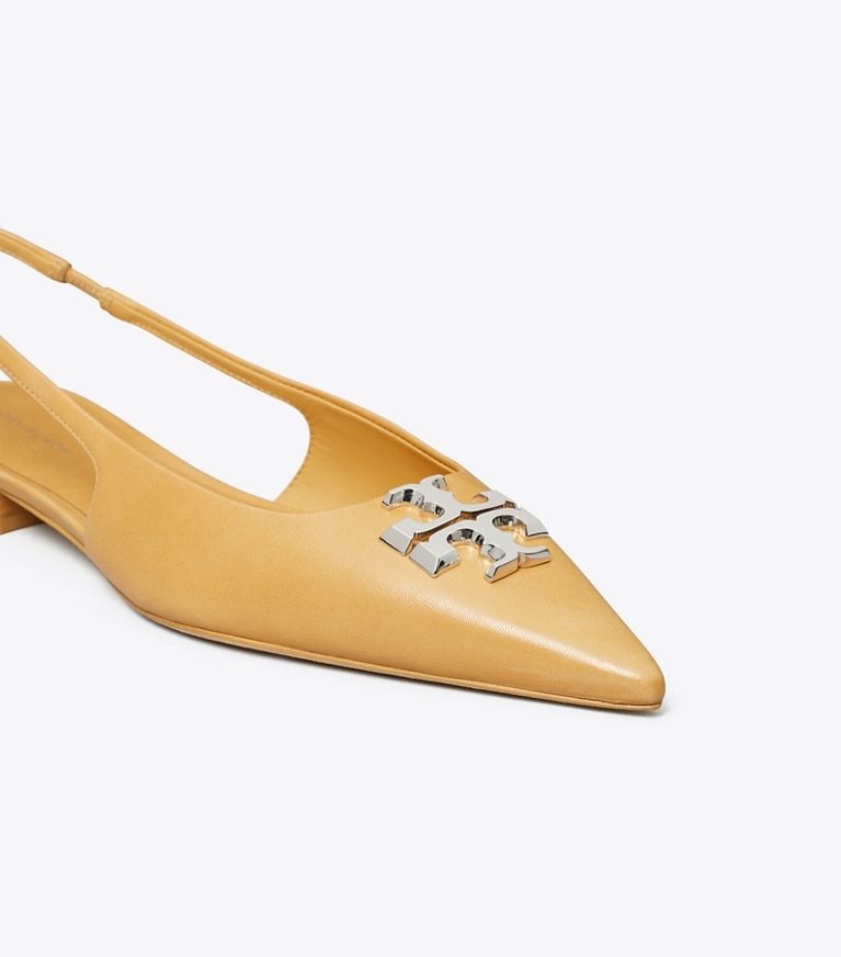Tory Burch designer flats Eleanor Slingback Flat in HONEYCOMB TAN detail