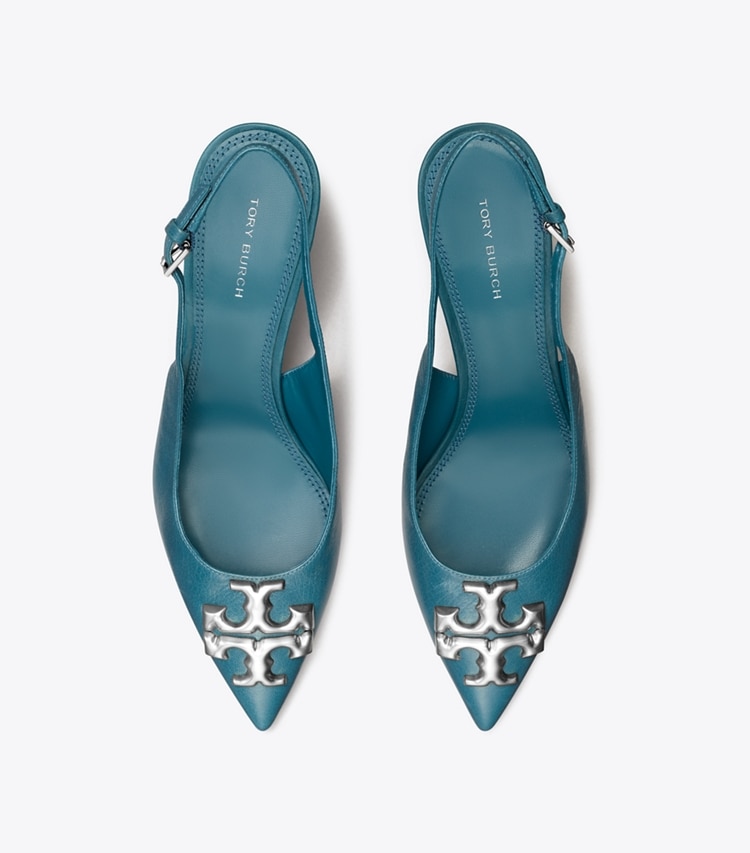 Tory Burch designer heels Eleanor Slingback in BRISK BLUE overhead