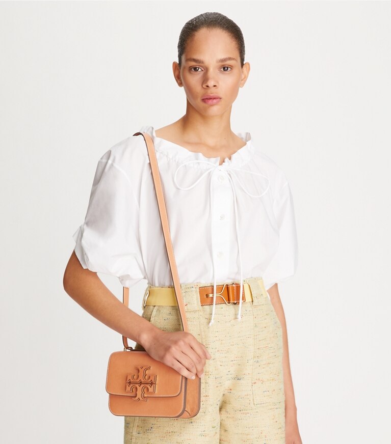 Tory Burch designer shoulder bags Eleanor Small Bag in NATURAL VACHETTA angle