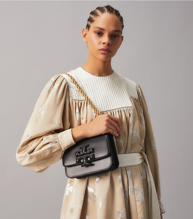 Tory Burch designer shoulder bags Eleanor Small Bag in Black angle