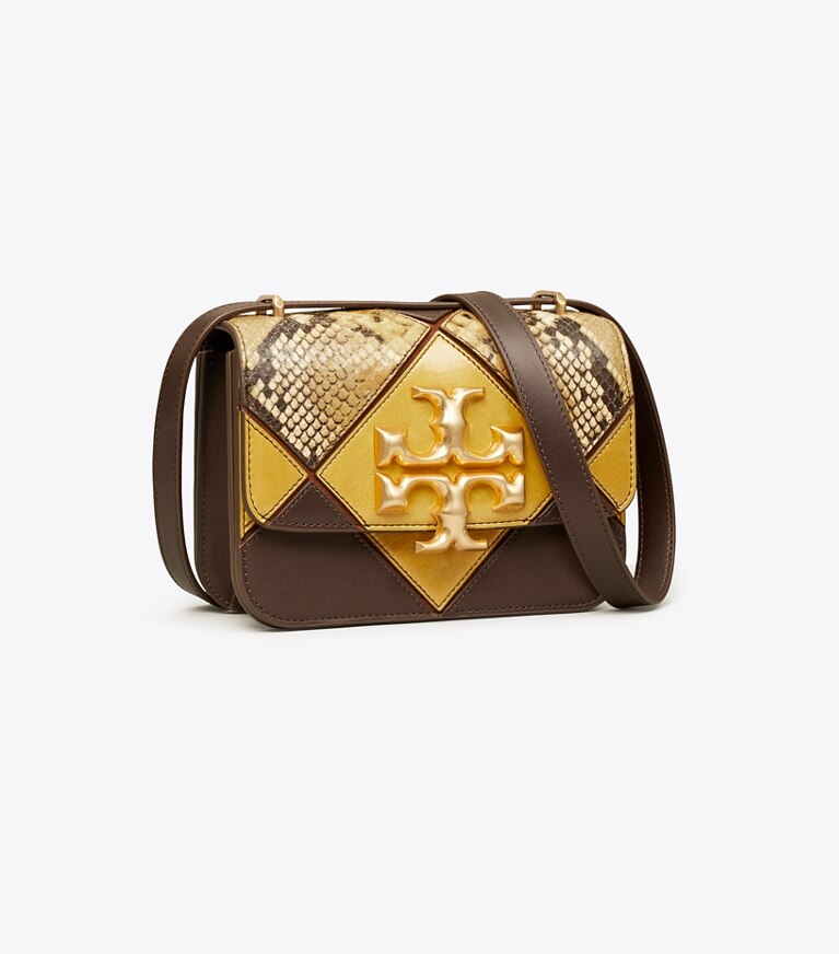 Tory Burch designer shoulder bags Eleanor Small Bag in Chocolate Liquor / BEESWAX angle