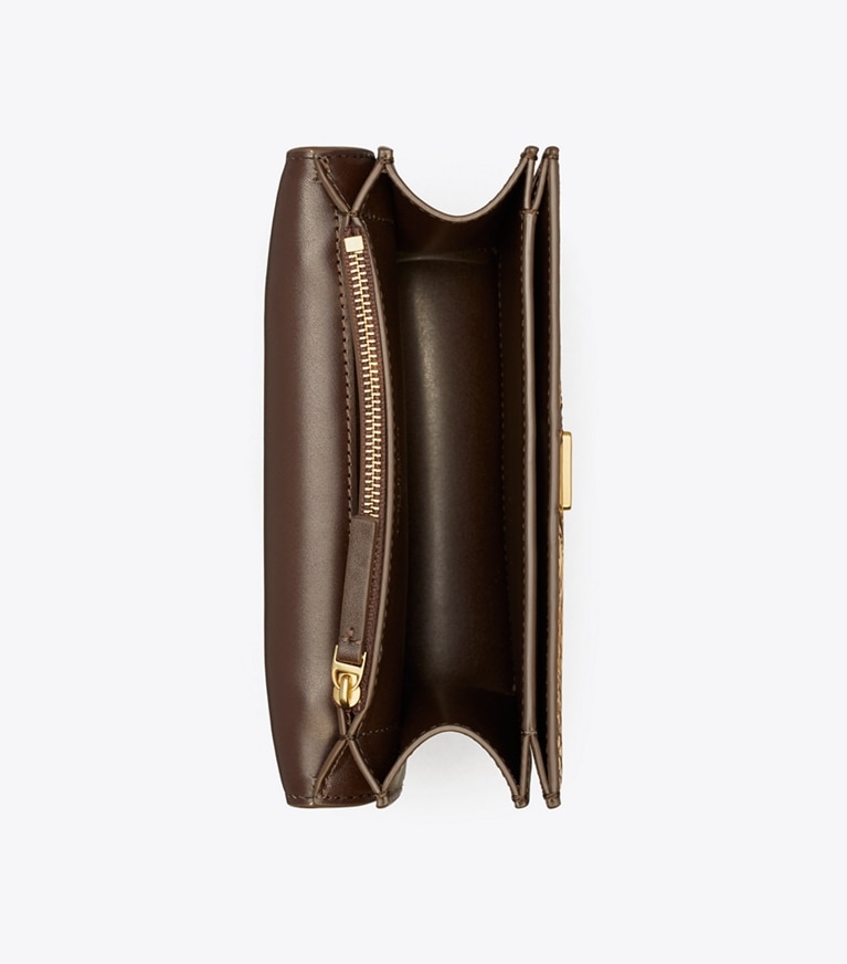 Tory Burch designer shoulder bags Eleanor Small Bag in Chocolate Liquor / BEESWAX angle