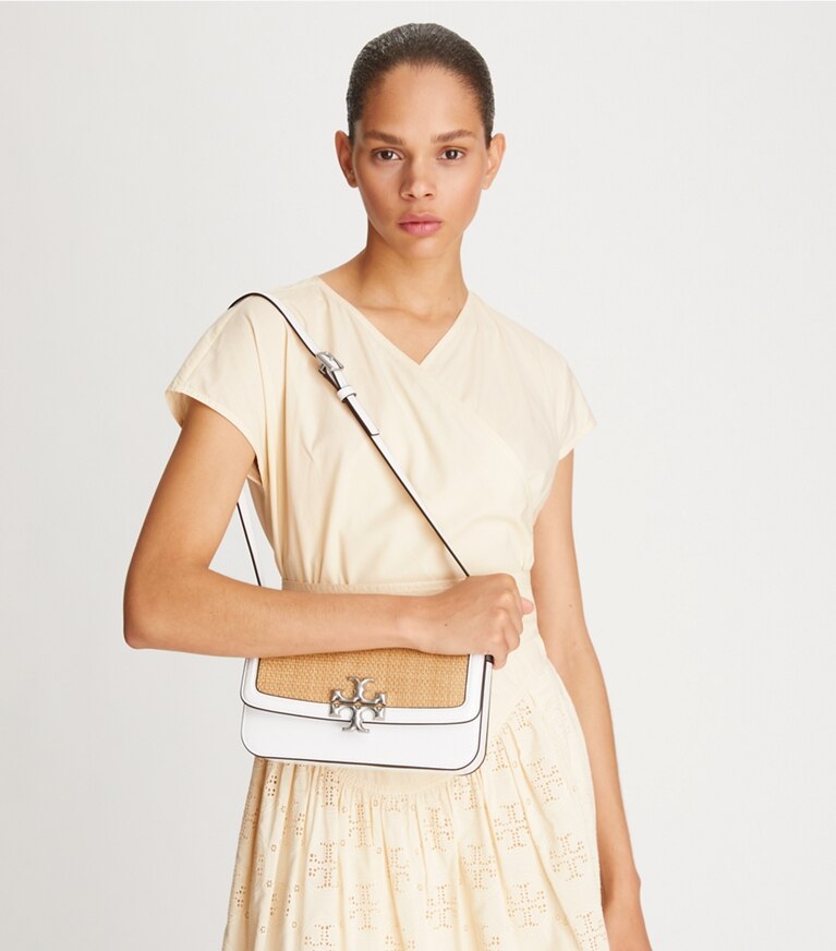 Tory Burch designer shoulder bags Eleanor Small Rectangular Bag in White angle