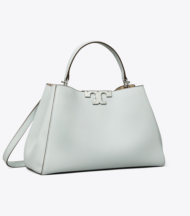 Tory Burch designer satchels Eleanor Soft Satchel in Sea angle