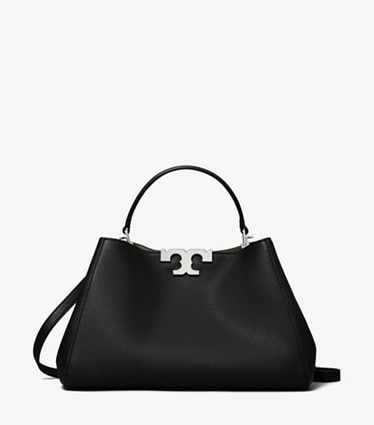 Tory Burch designer satchels Eleanor Soft Satchel in Black front