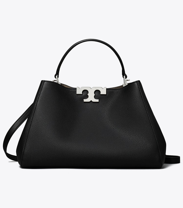 Tory Burch designer satchels Eleanor Soft Satchel in Black front