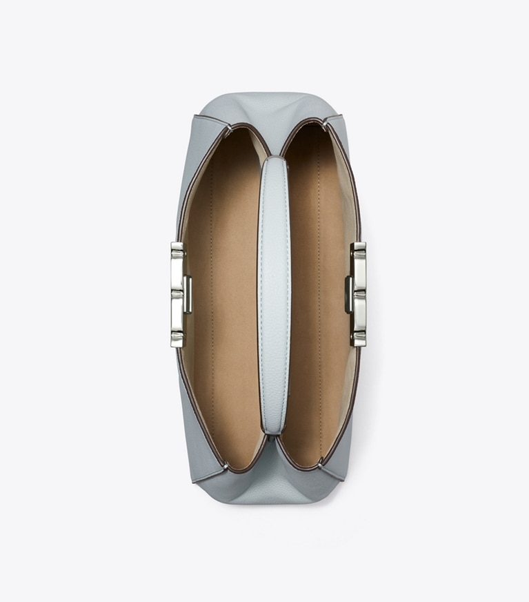 Tory Burch designer satchels Eleanor Soft Satchel in Sea overhead