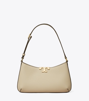 Tory Burch designer shoulder bags Eleanor Soft Slim Shoulder Bag in Light Stone front