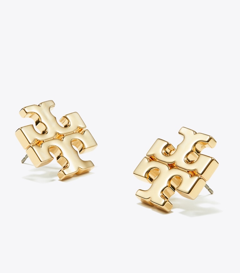 Tory Burch designer earrings Eleanor Stud Earring in Tory Gold front