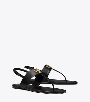 Tory Burch designer sandals Eleanor T-Strap Sandal in PERFECT BLACK angle