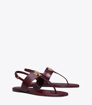 Dark brown tory burch sandals hotsell