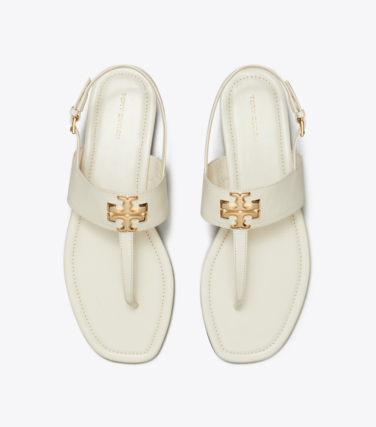 Tory Burch designer sandals Eleanor T-Strap Sandal in LIGHT CREAM angle