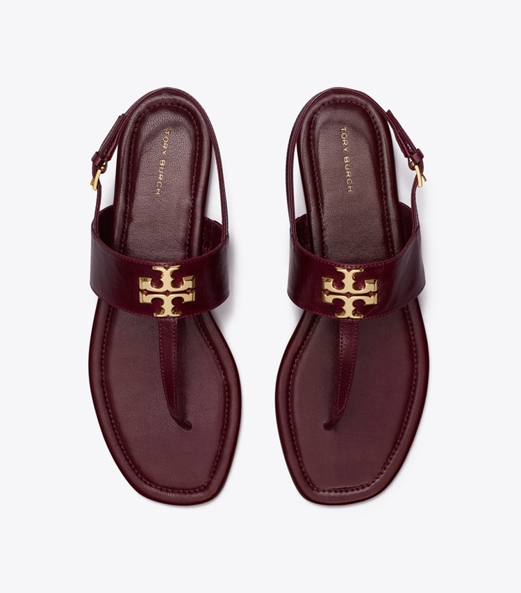 Tory Burch designer sandals Eleanor T-Strap Sandal in DARK CARMINE overhead