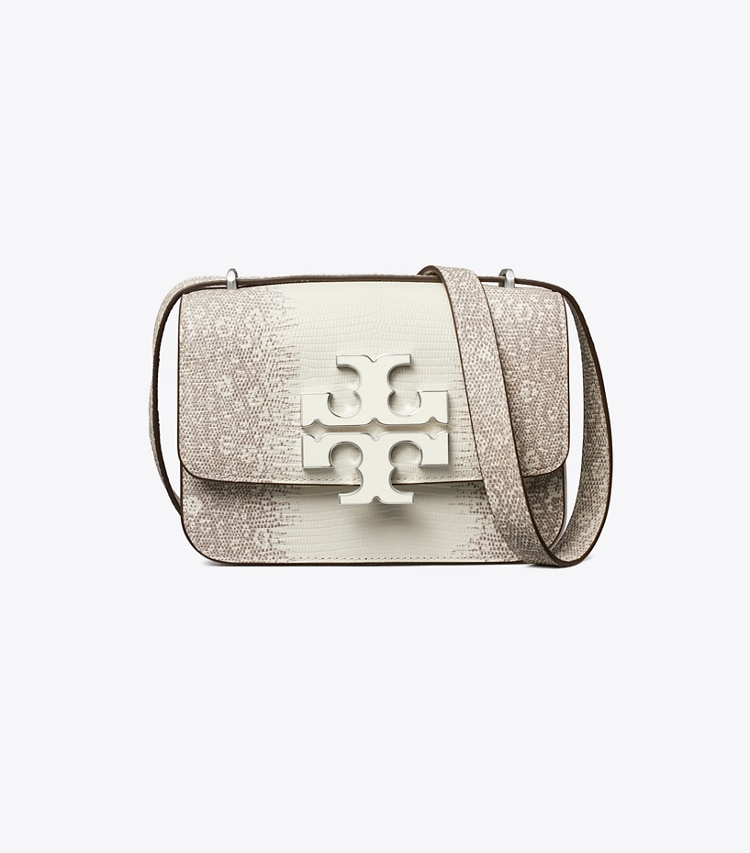 Tory Burch designer schultertaschen Eleanor Tasche mit Echsenprägung in Cool White front