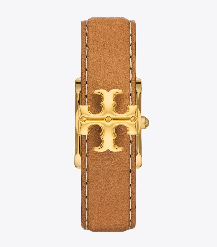 Tory Burch designer ストラップウォッチ エレノア ウォッチ ブラウンレザー／ゴールドトーン ステンレススチール 25 x 36mm in IVORY/CAMMELLO 戻る