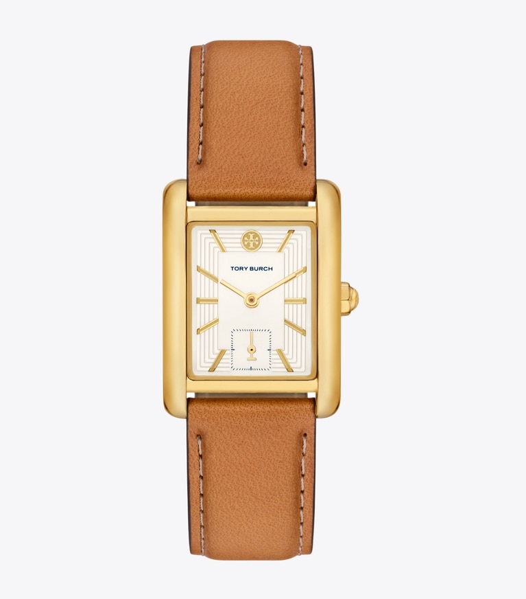 Eleanor Watch, Brown Leather/Gold-Tone Stainless Steel, 25 X 36 MM 