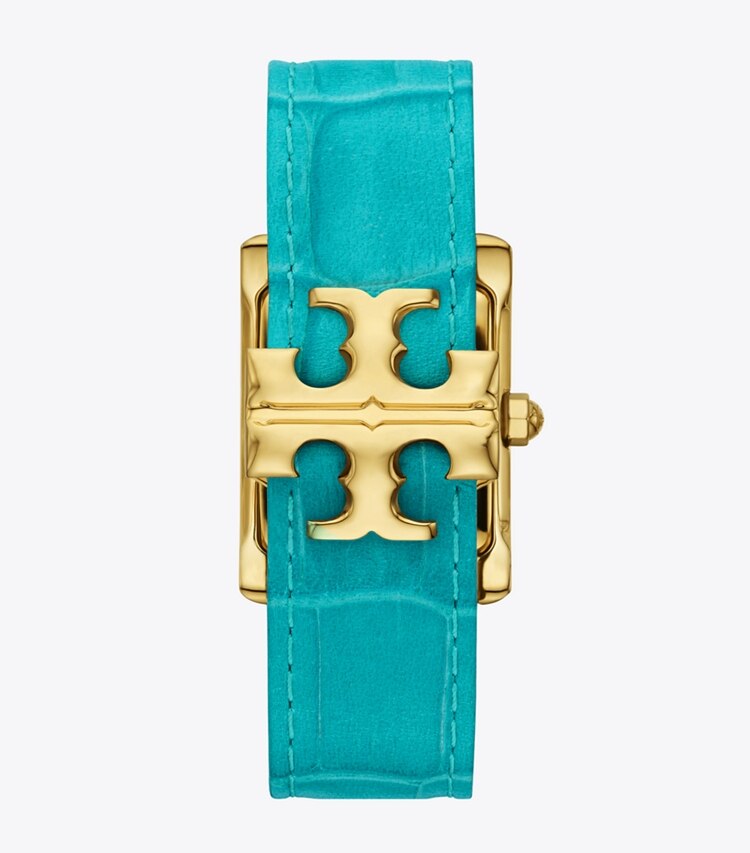 Tory Burch designer strap watches Eleanor Watch in IVORY/TURQUOISE back