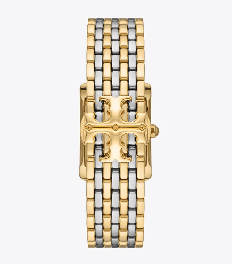 Tory Burch designer strap watches Eleanor Watch in BLACK TINTED MOP/TWO-TONE back
